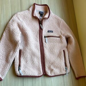 Girls Patagonia Pink Fleece Jacket Cozy size 7/8 Good used condition